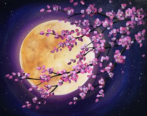 Cherry Blossom Moon, a PAINT & SIP EVENT with Lisa | Stir Up The Paint