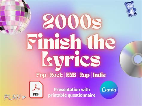 2000s Finish the Song Lyrics Game Y2k Songs Party Finish the Lyrics Party Printable Finish the ...