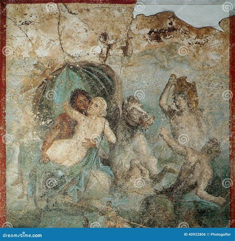 Frescoes In Pompeii Ruines, Naples, Italy Editorial Photo - Image: 40922806