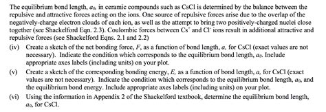 The equilibrium bond length, do, in ceramic compounds | Chegg.com