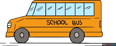 How to Draw a School Bus - Easy Step by Step Drawing Tutorial