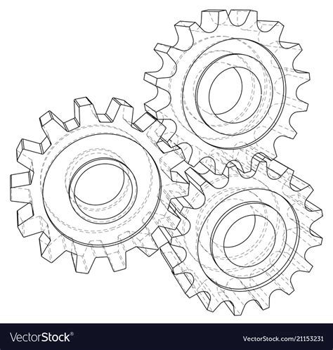 Background industrial design gears conceptual 3d Vector Image