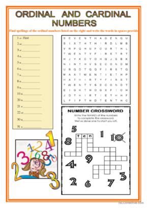 221 Numbers: Cardinal numbers English ESL worksheets pdf