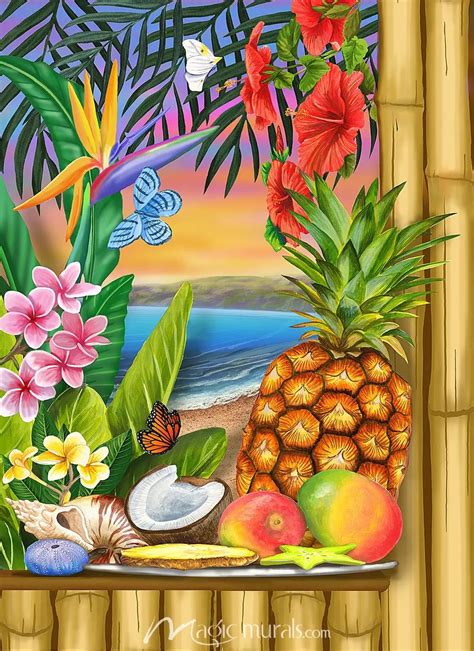 Tropical Fruit Wallpaper Wall Mural by Magic Murals