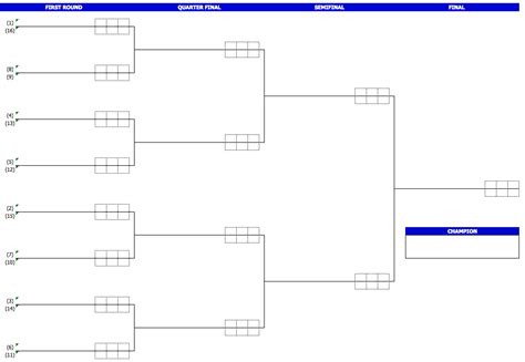 Printable Tournament Bracket Template » ExcelTemplate.net