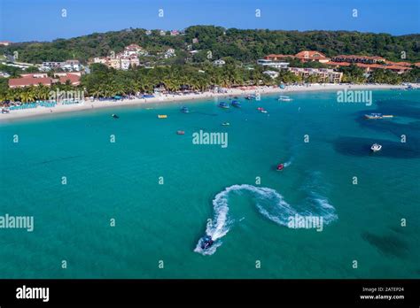 Aerial View of Beach at Roatan, Mayan Princess Resort, Roatan, Honduras, Caribbean, Caribbean ...