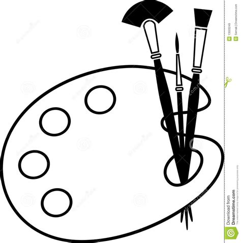 Paintbrush Art Supplies Clipart Black And White - Download Free Mock-up