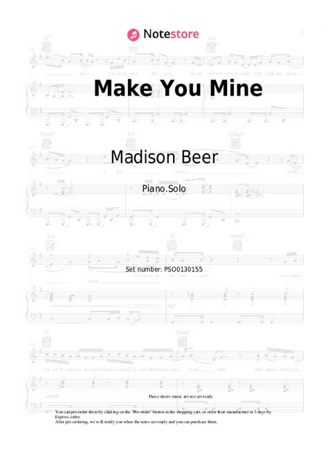 Make You Mine piano sheet music Madison Beer in Note-Store.com | Piano.Solo SKU PSO0130155