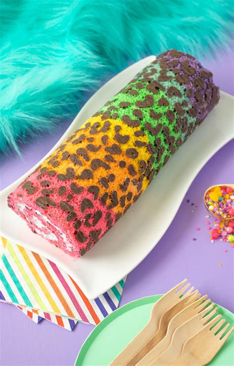 Rainbow Leopard Print Cake Roll Inspired by Lisa Frank | Club Crafted