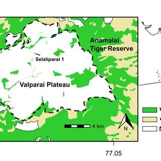 Map of the Valparai plateau and the surrounding protected forests. | Download Scientific Diagram