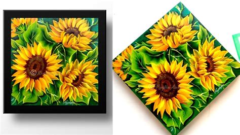 Step By Step Sunflower Step By Step Acrylic Painting Ideas / Fall sunflower acrylic painting ...