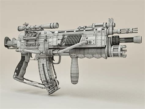 Sci-Fi Sniper Rifle 3d model 3ds Max files free download - CadNav