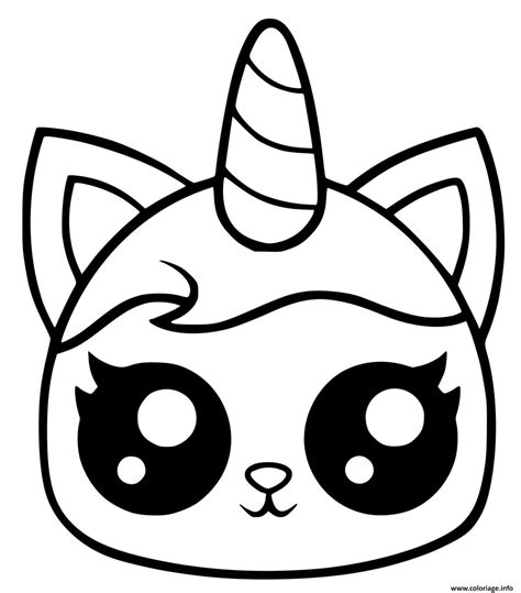 Coloriage Chat Licorne Dessin Kawaii Jecolorie | The Best Porn Website