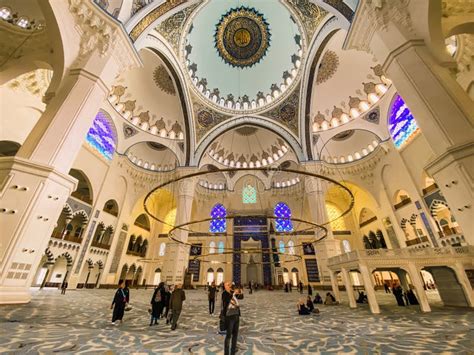 October 30, 2019. Istanbul. View of the Dome Inside of Istanbul Camlica Mosque. Camlica Mosque ...