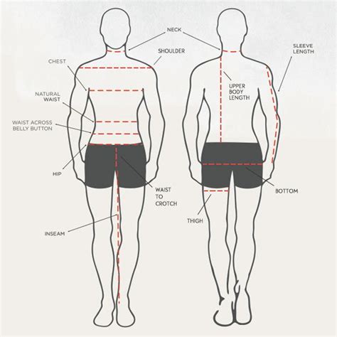 Printable Male Body Measurements Chart