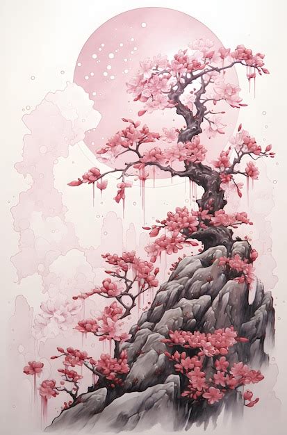 Premium Photo | Sakura tree painting