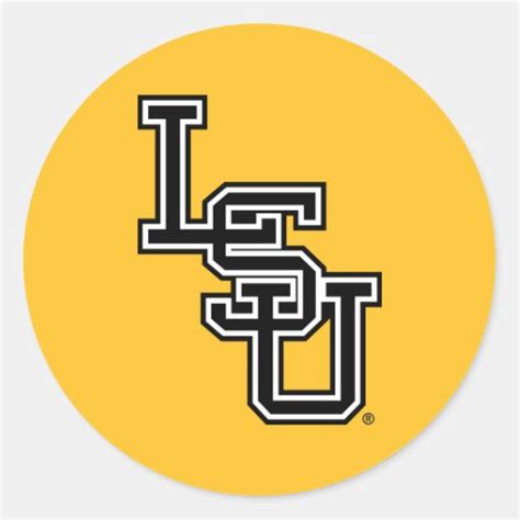 Block Black and White LSU Logo Classic Round Sticker | Zazzle