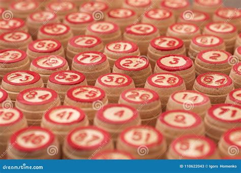 Balls with Bingo Numbers on a Wooden Board. Stock Image - Image of numbers, lotto: 110622043