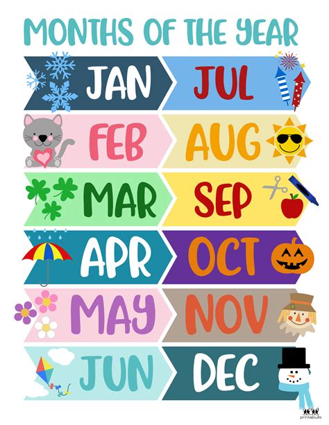 Free Printable Months Of The Year Labels