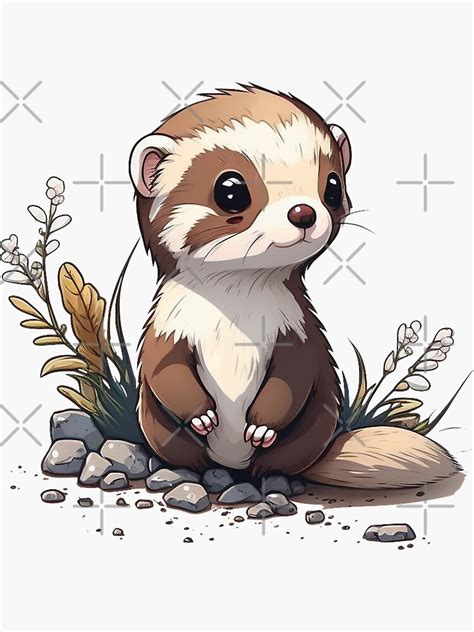 "Cute Ferret Cartoon" Sticker for Sale by Jack Curtis | Redbubble