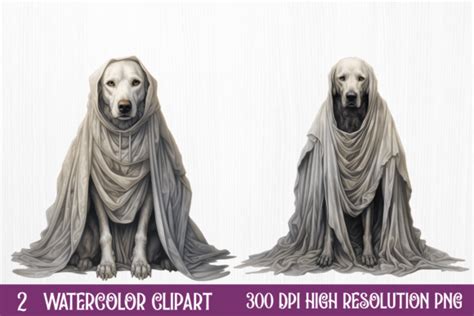 Halloween Ghost Dog Clipart Graphic by CraftArt · Creative Fabrica