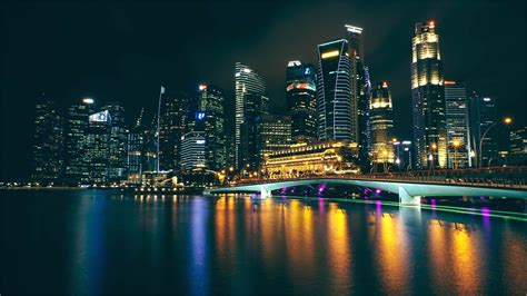 4k City Night Wallpaper | Singapore photos, Night city, Skyline