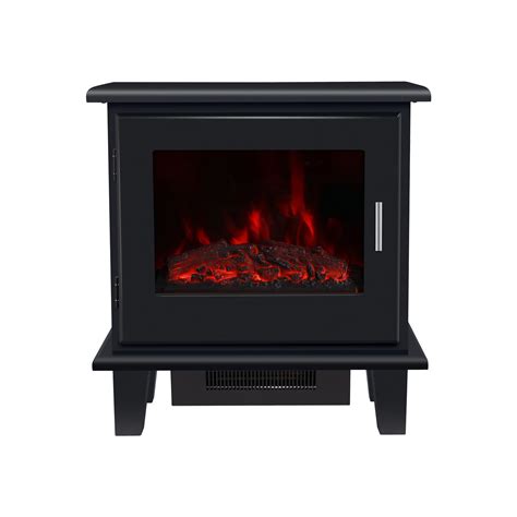 Black LED Electric Stove 2kW - AmberGlo AGL063 | Appliances Direct