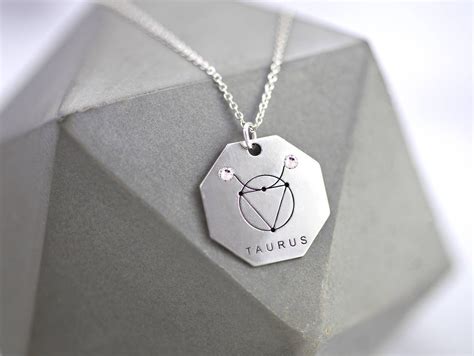 Taurus Sign Necklace | Taurus | May Birthstone | Zodiac Necklace ...