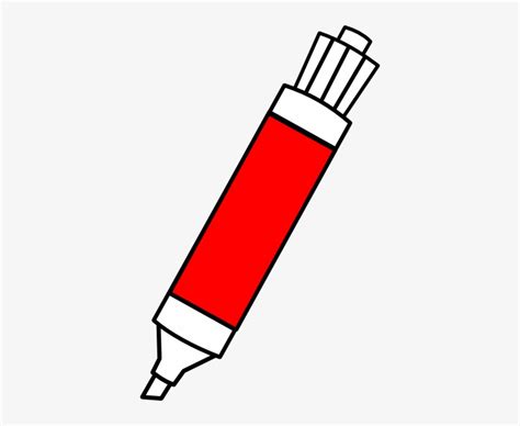 Red Dry Erase Marker Clip Art At - Marker Clip Art - 378x592 PNG Download - PNGkit