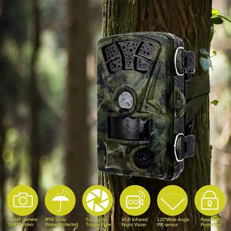 Night Vision Hunting Trail Camera 16MP Scouting Game Camera 1080P HD ...