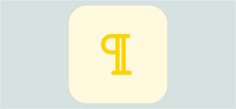 The Pilcrow or Paragraph Symbol ¶ (Keyboard Shortcuts)