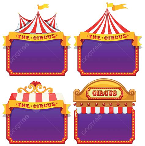 Set Of Circus Banner Cartoon Image Clip Vector, Cartoon, Image, Clip ...