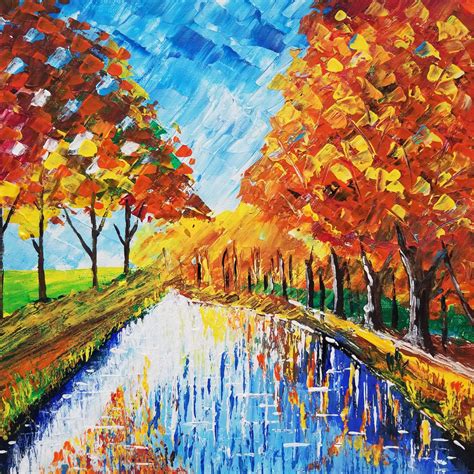 Acrylic Canvas Painting - Fall Landscape | The Cre8ive Canvas