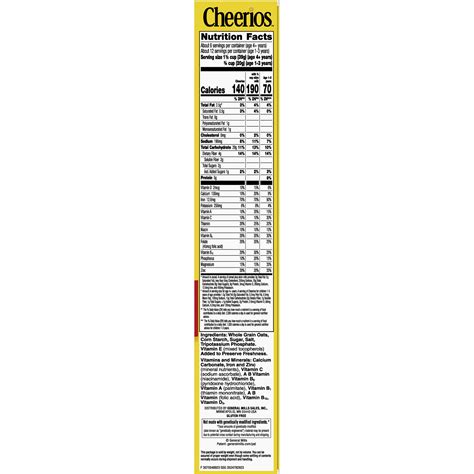 Cheerios Nutrition Facts Label | Besto Blog