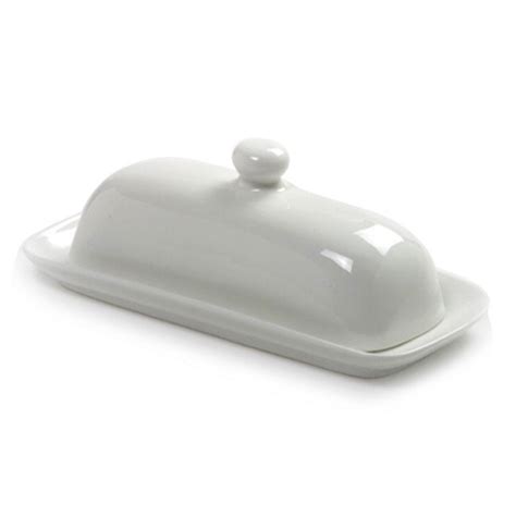 8" White Porcelain Butter Dish - Wilford & Lee Home Accents