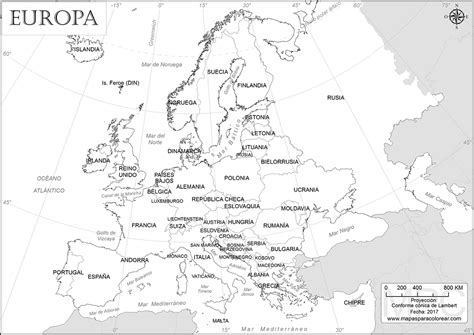 Mapas de Europa para colorear