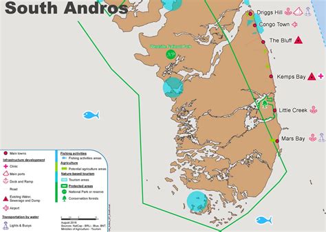 South Andros Island Bahamas Map