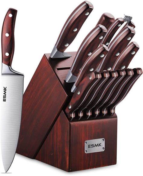 Knife Set, 15-Piece Kitchen Knife Set with Block Wooden, Manual Sharpening for 4685383115068 | eBay