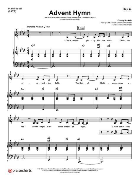 Advent Hymn Sheet Music PDF (Christy Nockels) - PraiseCharts