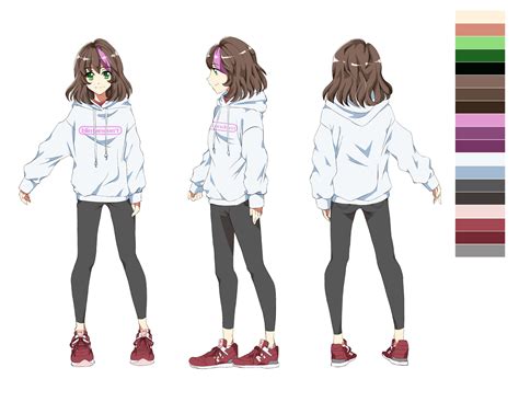 Female Anime Character Model Sheet