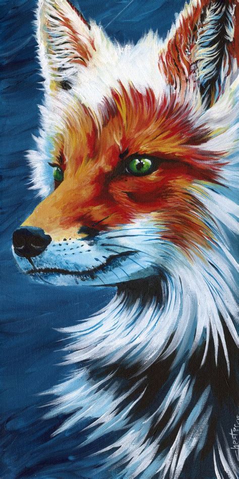 Fox signees - toile Fox - Fox - Fox peinture - art mural de Fox - Fox cadeau - woodland art ...