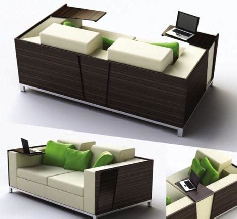 Sofa with Built-In Shelves and Tables | Designs & Ideas on Dornob