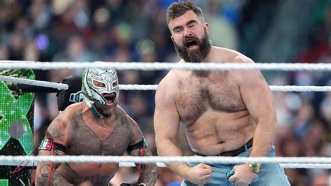 WrestleMania 40 results, highlights: Eagles stars Jason Kelce, Lane Johnson make surprise save ...