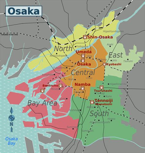 File:Osaka City Map.png - Wikitravel Shared