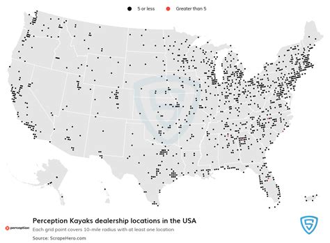 Number of Perception Kayaks locations in the USA in 2024 | ScrapeHero