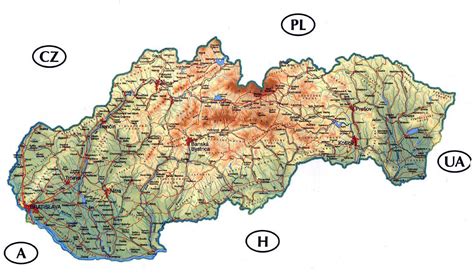 slovakia | ... and physical map of Slovakia. Slovakia detailed road and physical map | Map ...