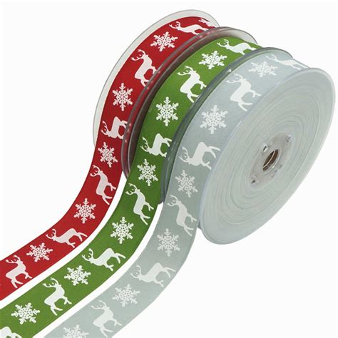 Wholesale 25mm Wide Merry Xmas Printed Polyester Ribbon