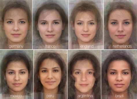 Curious study calculates the "average" female face for each country