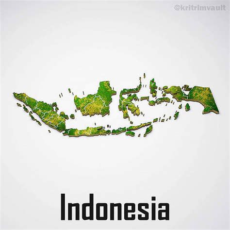 Indonesia country map 3d model 3D model | CGTrader