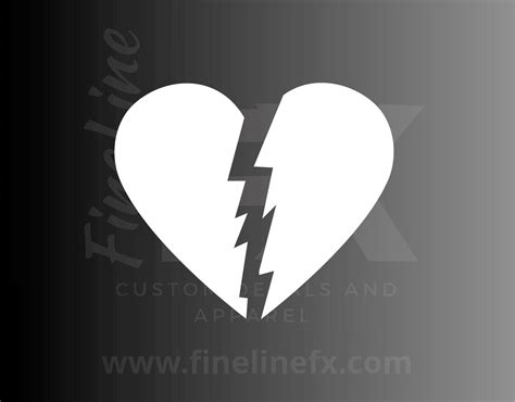 Broken Heart Vinyl Decal Sticker – FineLineFX Vinyl Decals & Car Stickers